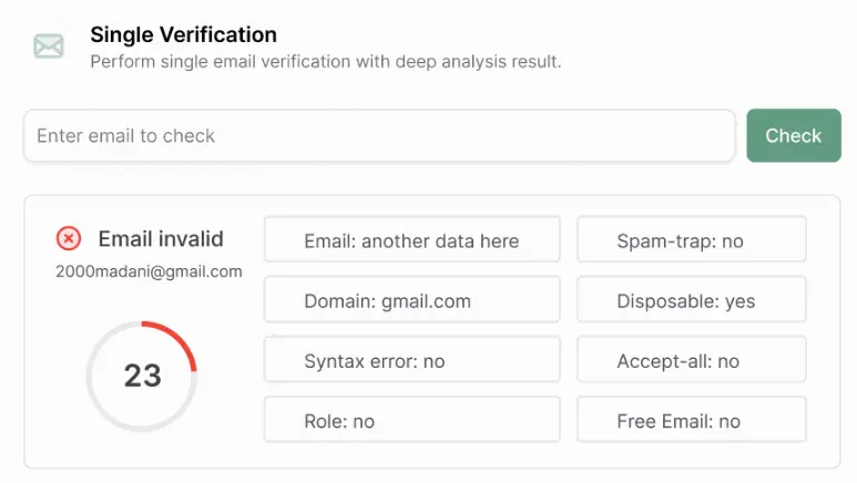 Bulkemailverifier.com Single Email Checker