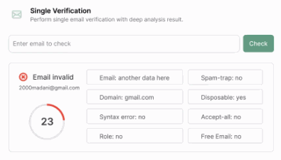 Bulkemailverifier.com SIngle Email Checking