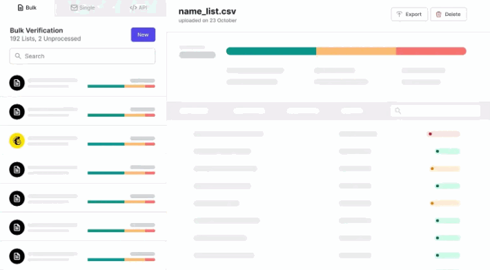 Tool for individual and bulk checking of email addresses